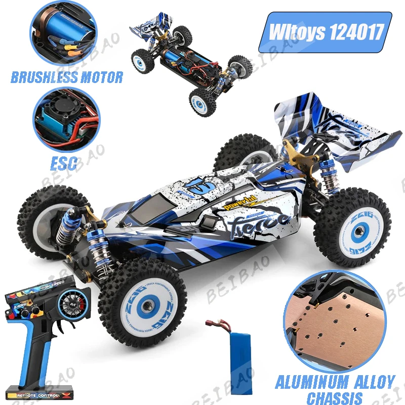 

WLtoys 124017 (V2) RC Car Vehicle - Brushless Remote Control Vehicle 1:12 suitable for adults, RTR 4WD off-road drift vehicle