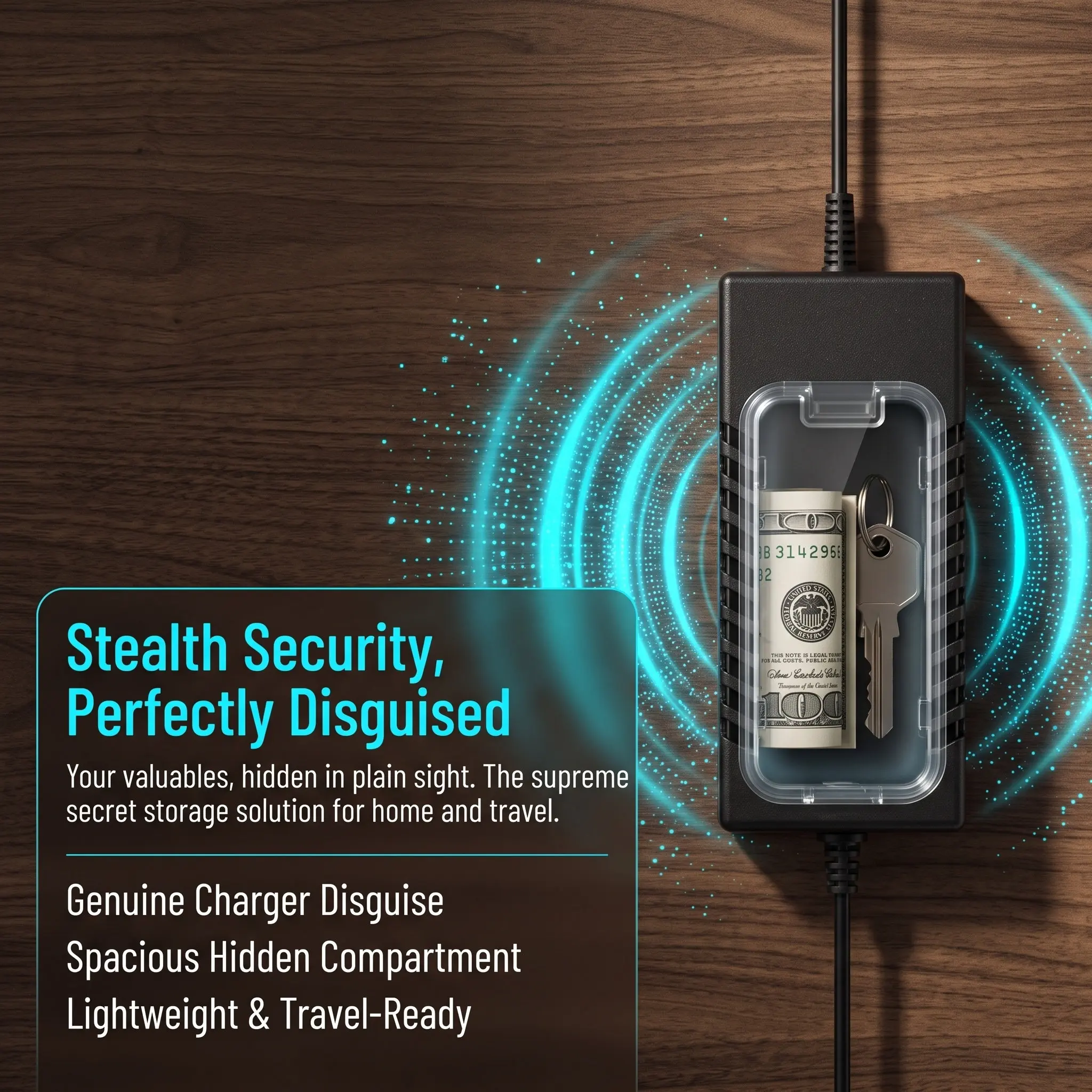 2Pcs Disguised Safe Box Secret Container Looks Like Real Computer Charger Hidden Money Storage for Valuables Home Office Dorm