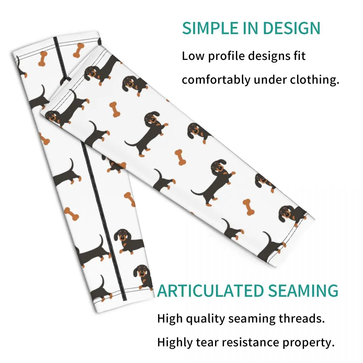 أسود وأسمر داشهند السجق الكلب في الهواء الطلق أكمام أذرع تبريد الشمس الأشعة فوق البنفسجية غطاء للحماية الصيف ركوب الدراجات أكمام الوشم #3