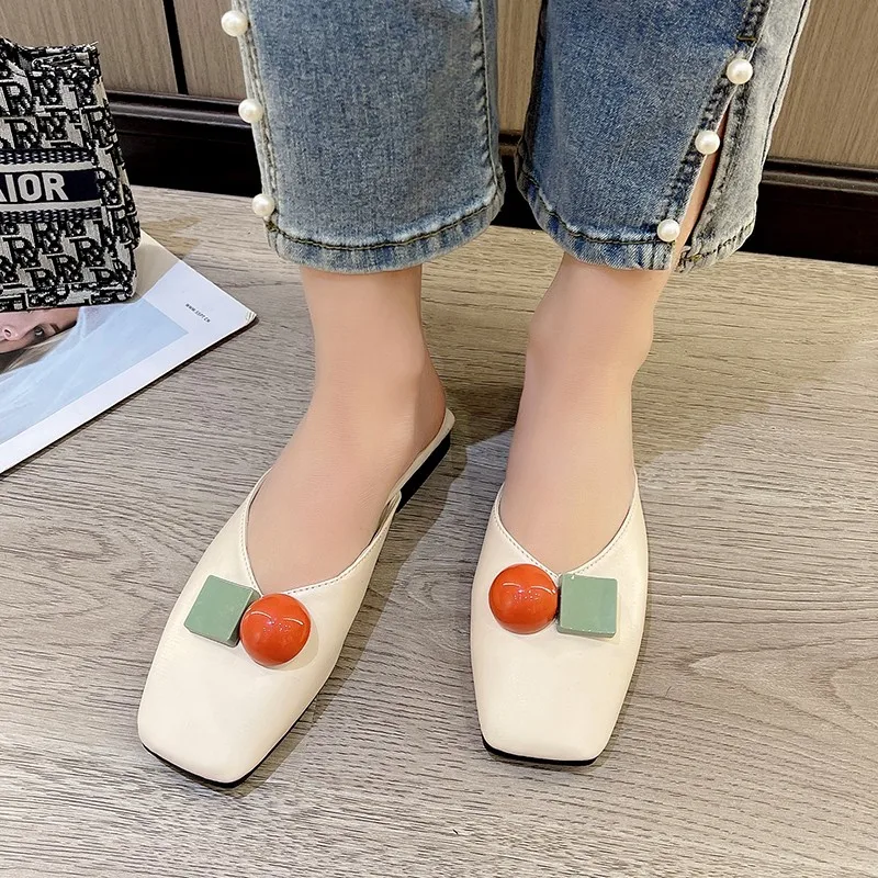 Cherry Fashion Flat Women's Slippers Summer New Comfortable Simple Student Shoes