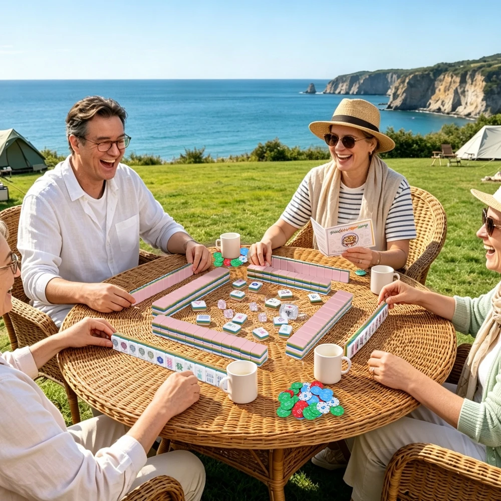 US Stock Pink American Mahjong Travel Acrylic Luxury Engraved Mahjong Tiles Mah Jongg Sets Christmas Halloween Gifts Board Games