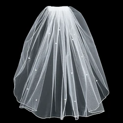 Velo da sposa in Tulle bianco con perle pettine accessori da sposa addio al nubilato decorazione per addio al nubilato addio al nubilato puntelli per foto regali