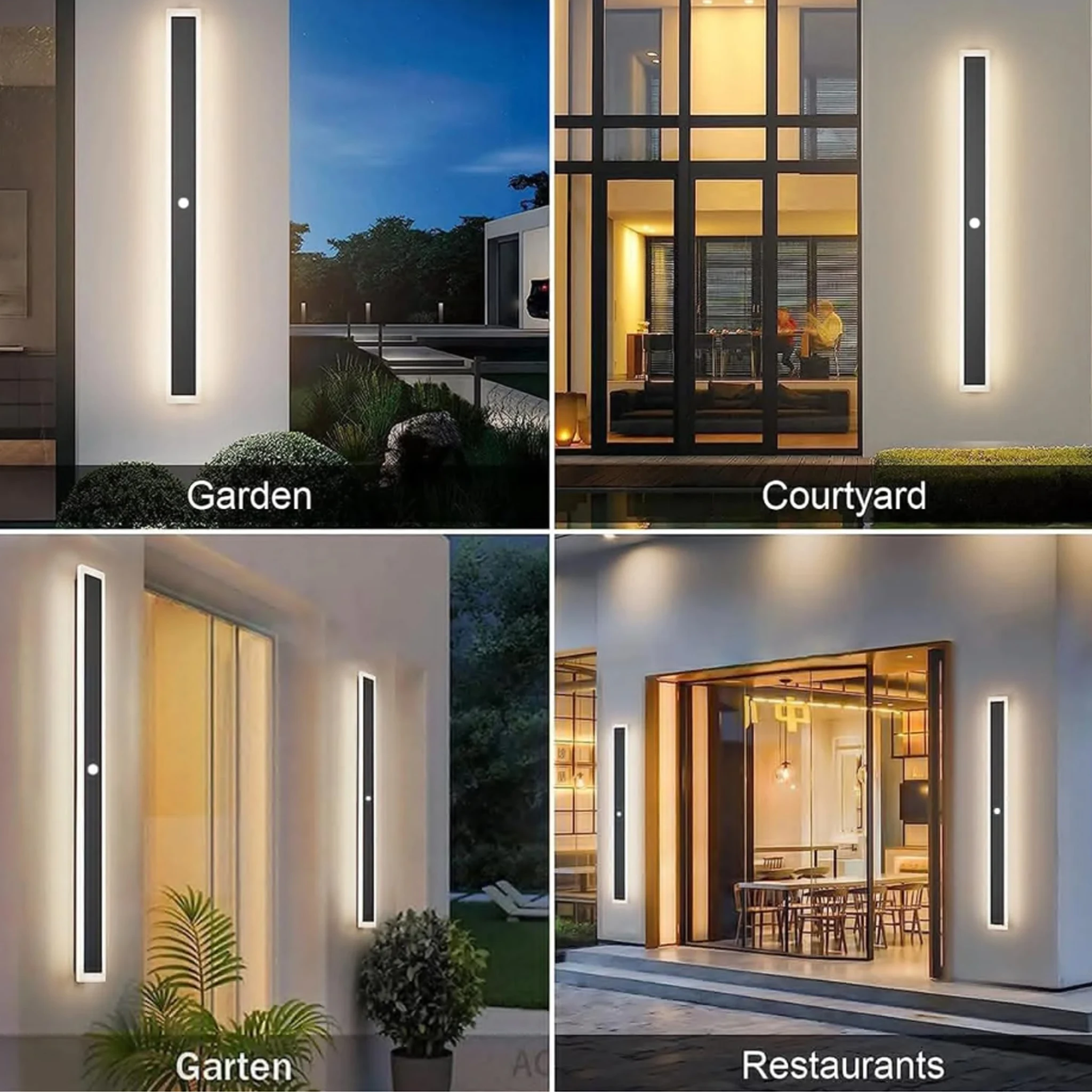 LED Long Outdoor Wall Lamp IP65 Waterproof Wall Light Aluminum Light Garden Villa Porch Sconce Light 110V 220V Sconce Luminaire