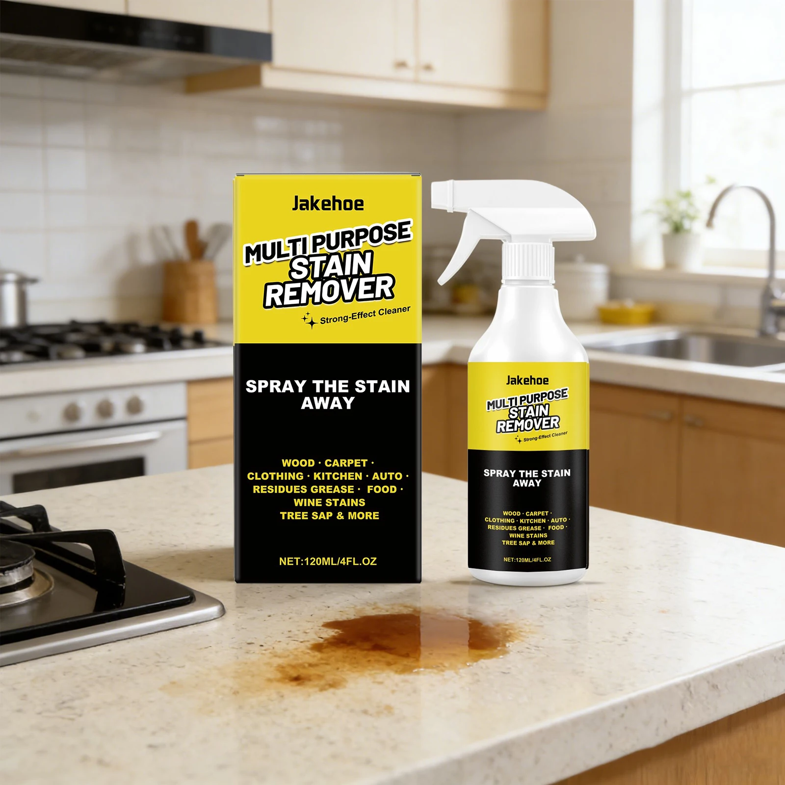 Multi Purpose Stain Removal Spray Multi-surface Powerful Stain Remover for Carpet Clothing Grease Kitchen Auto Residues Toilet