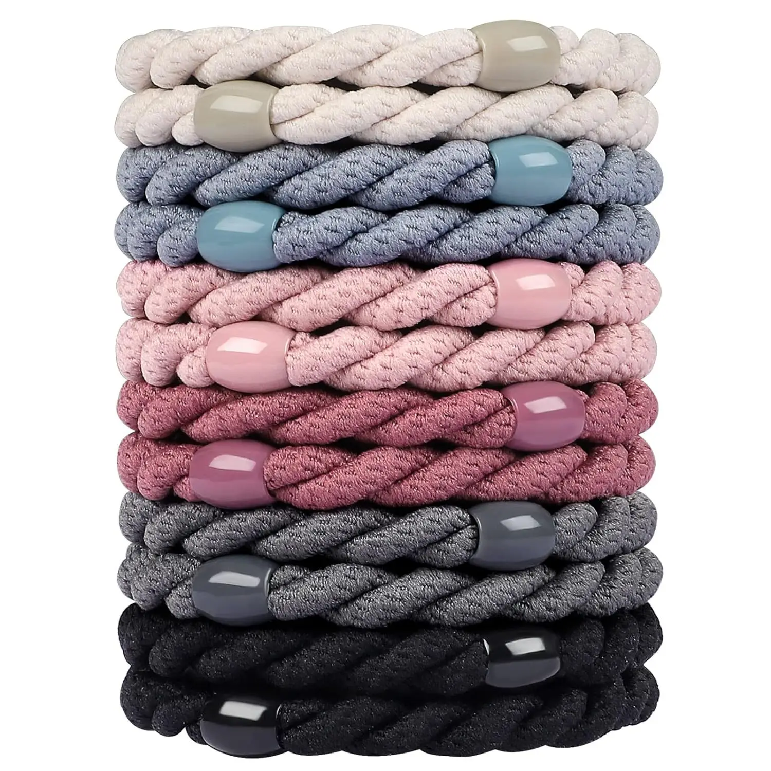 12 Stück elastische Armbänder ohne Schäden, niedliche Haargummibänder, Baumwollbänder, weiche gewebte Pferdeschwanzhalter für Mädchen und Frauen, Accessoires – Detail 7
