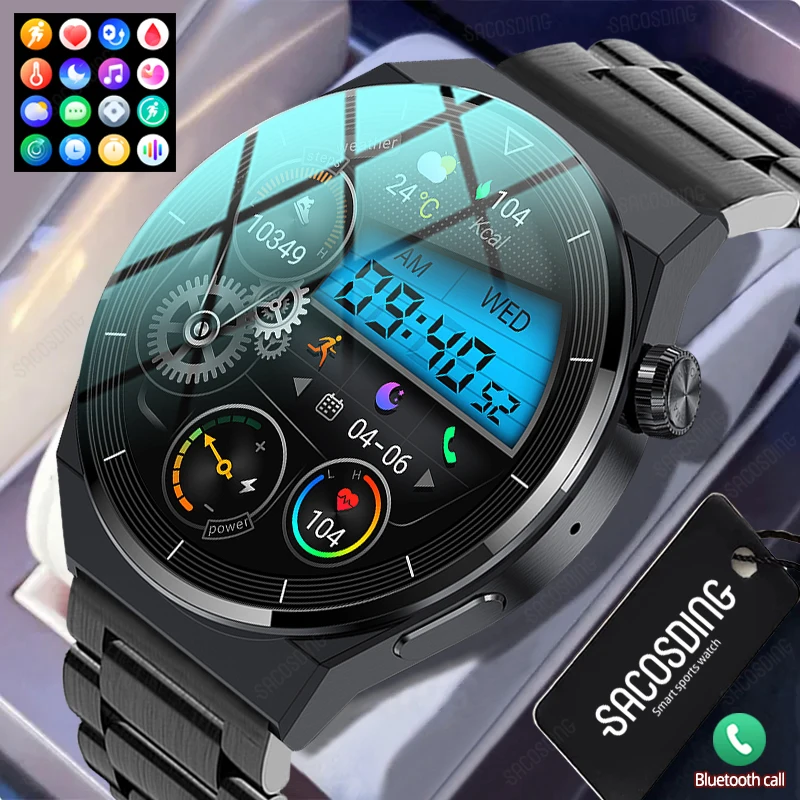 For Huawei Xiaomi NFC Smart Watch Men GT3 Pro AMOLED 390*390 HD Screen Heart Rate Bluetooth Call IP68 Waterproof SmartWatch 2023