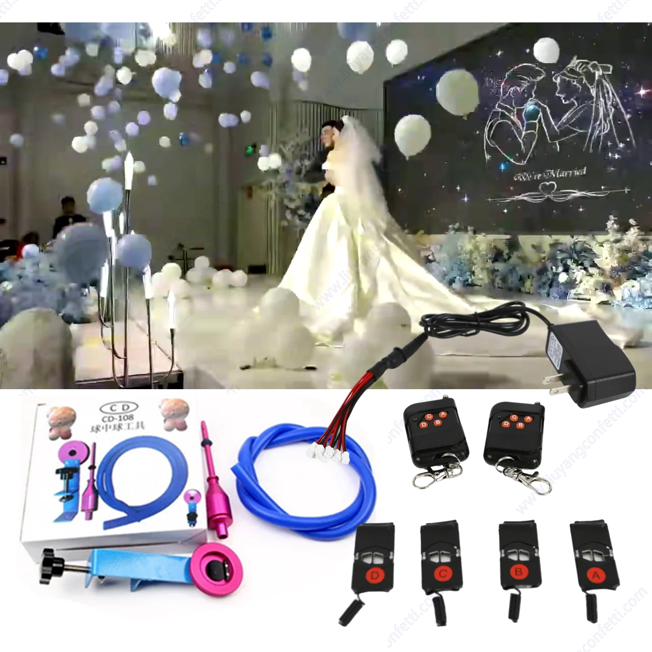 Balloon Blast Machine Exploding Kit Stage Party Decoration Wedding Birthday Baby Shower New Year Christmas 8 12 Channel Remote