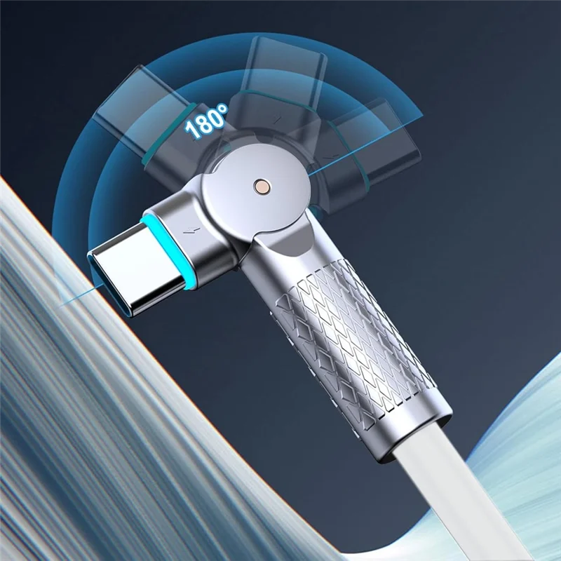 Y45A-180° Swivel Double Elbow Mech Data Cable Type-C To Type-C Fast Charging & Data Transfer Cable For Tablets And Laptops 2M