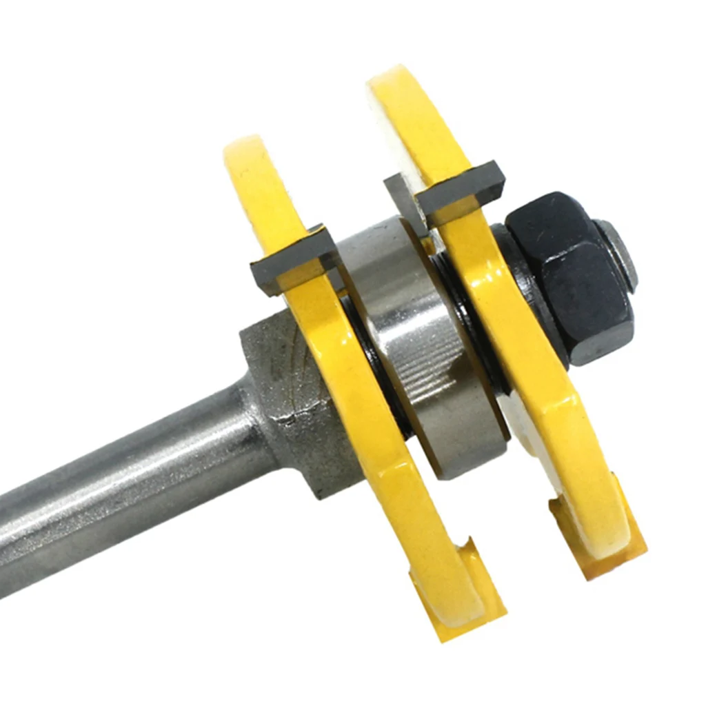 T Shape 3 Teeth Tongue and Groove Router Bit 8mm Shank Joint Assemble Cutter for Plywood Compact Panel Frames