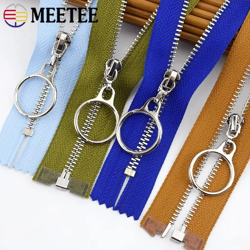 4Pcs 3# Metal Zippers 15/18/20/25/30cm Close-End 40-70cm Open-End Garment Bag Decor Zipper Zip Reapir Kit DIY Sewing Accessories