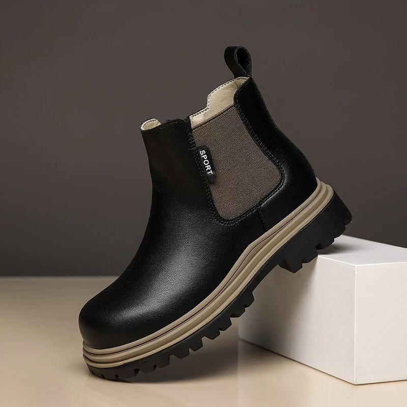 

2025 Men's Big Yellow Boots Outdoor Water - Repellent Coating Medium - Top British Style Retro Work Boots Winter Snow Cotton Fas