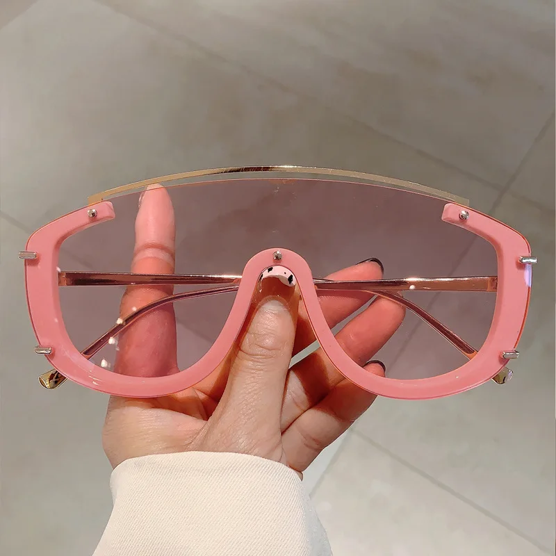 Y2k Übergroße Vintage Sonnenbrille Frauen Für Männer Männlich Luxus Marke Designer Sonnenbrille Steampunk Beliebte Hip Hop Niet Brillen