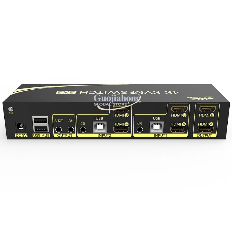 

eKL 212HK HD&MI KVM-переключатель для двух мониторов, расширенный выход на два экрана, двухканальный HD&MI 2.0