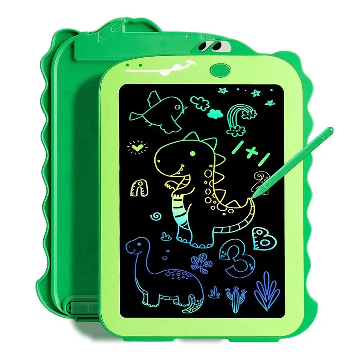 LCD Writing Tablet for Kids, Colorful Toddlers Toys Drawing Board, Educational Kid Toys, Doodle Pad Dinosaur Toys Green/Pink