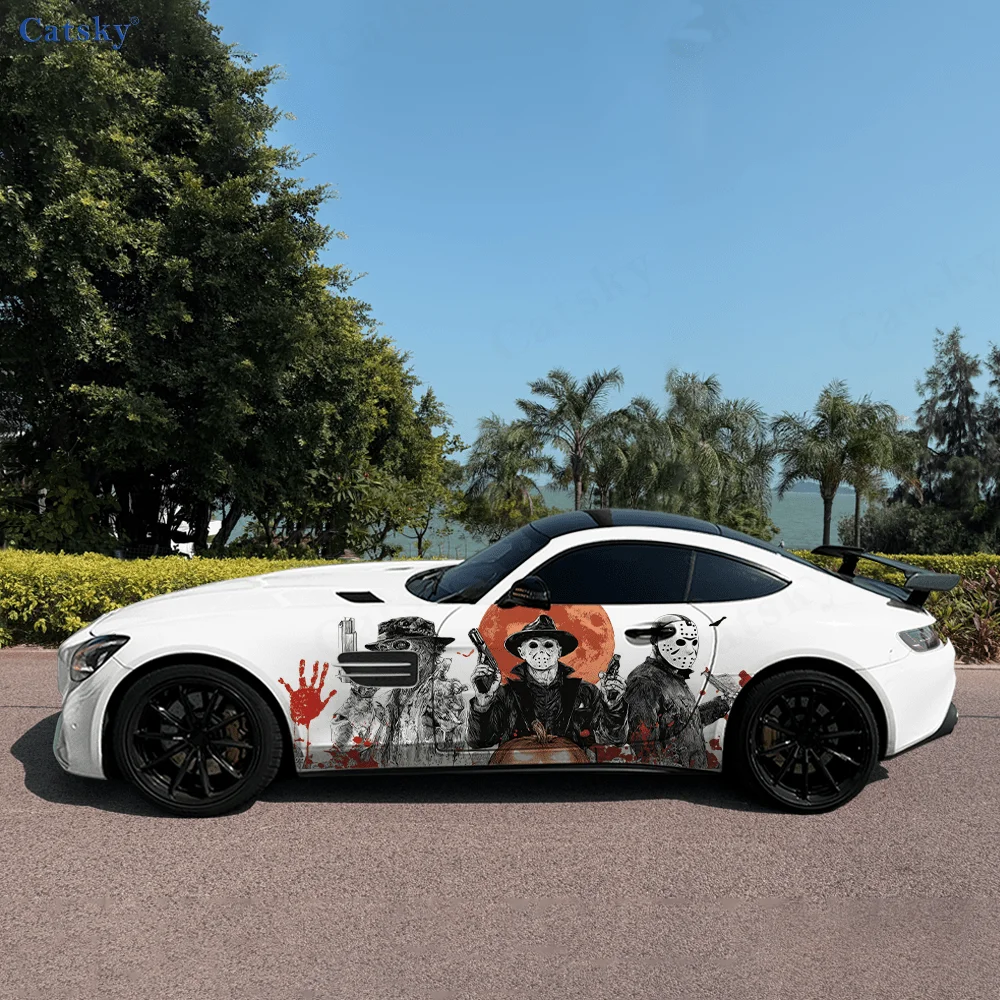 Dangerous Masked Men Car Vinyl Wraps Decal Self-adhesive PVC Sticker Suitable for Trucks SUV Decoration Auto Accessories Gift