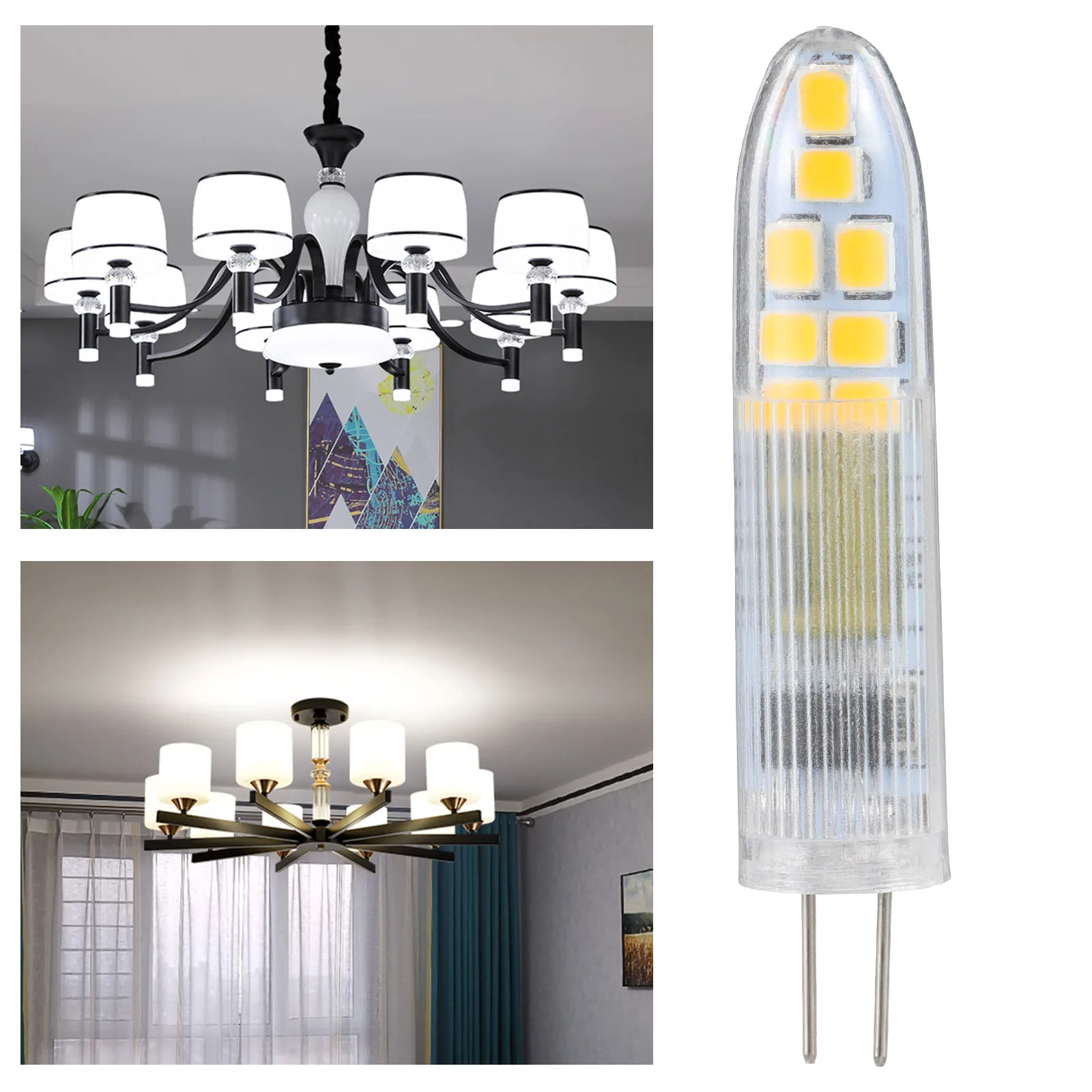 

10 PCS Highlight Lamp Beads Chandelier Home Lighting Accessories Double Needle G4 LED Bulb