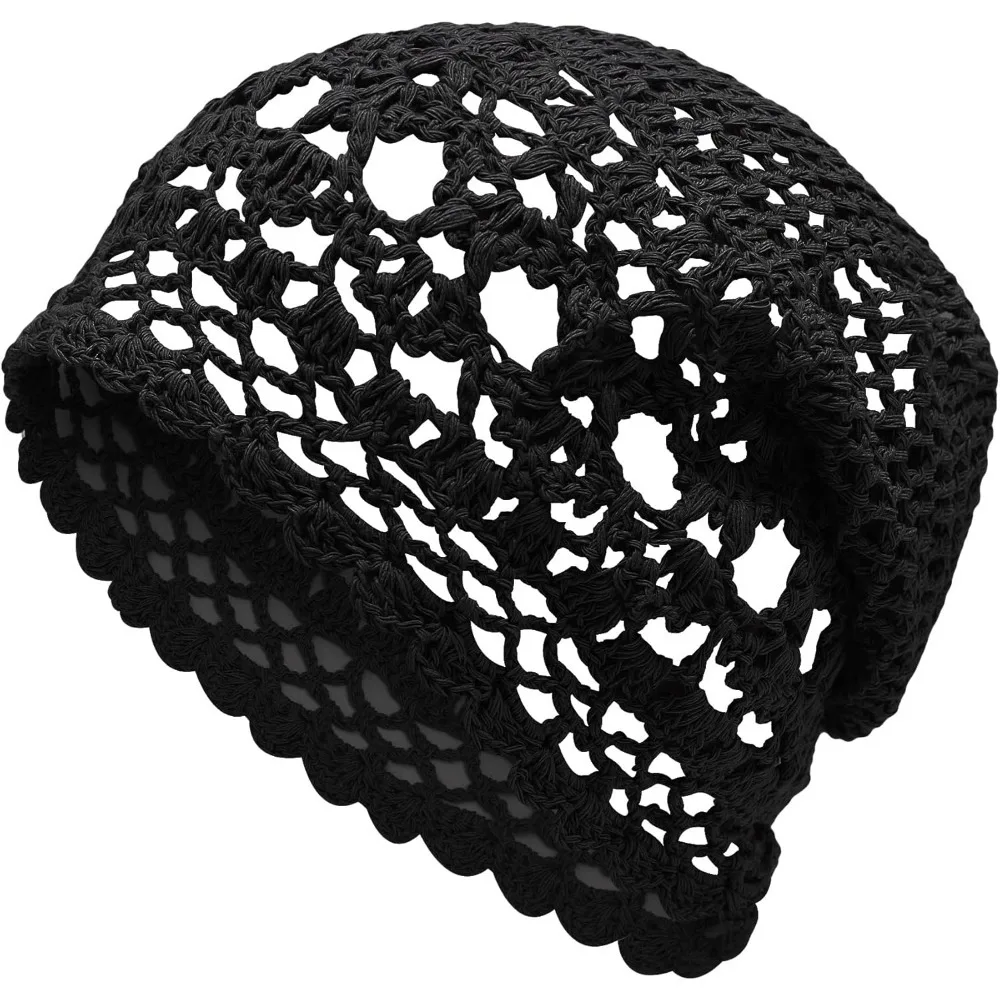 

Women Summer Crochet Slouchy Beanie Hat Handmade Knit Skull Cap