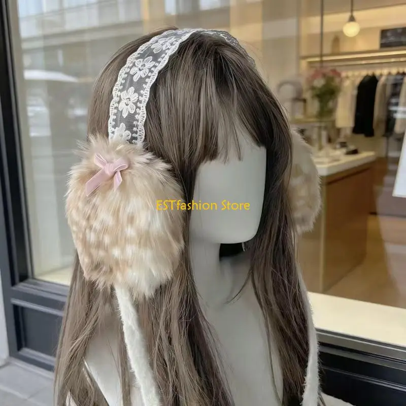 y5gc-deer-pattern-plush-earmuffs-for-winter-boneless-design-comfortable-ear-warmers-for-skiing-cycling-outdoor-activity