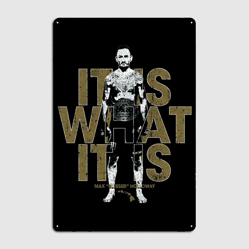 Max Holloway Poster Bathroom Decor Vintage Metal Tin Signs for Pub Club Wall Decoration Coffee Bar Man Cave Art of Murals Retro