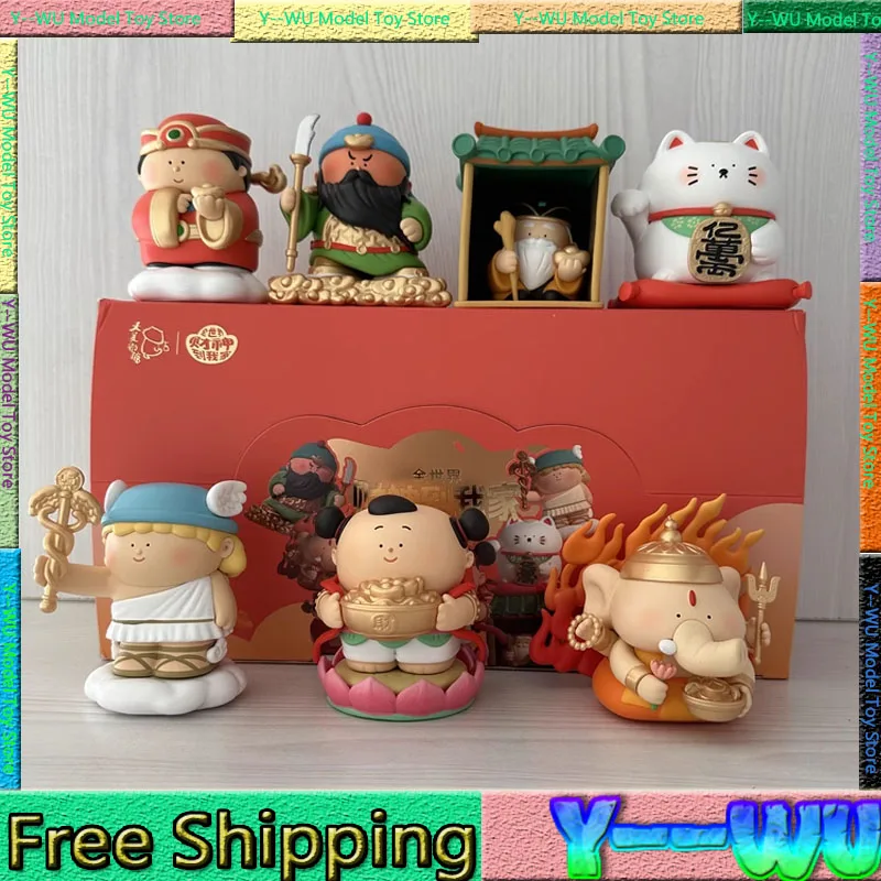 Worldwide Gods Of Wealth Series Blind Box Biggallery Cute Anime Figure Mystery Box Collection Model Toys New Year Custom Gifts