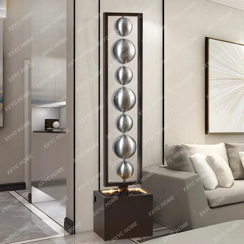 LLiving room lucky water ornament circulating water floor light luxury decoration indoor fountain rich feng shui wheel
