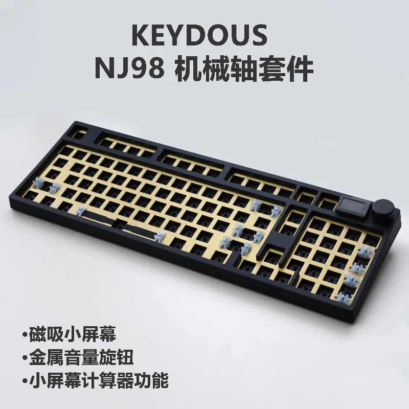 Keydous NJ98 Wireless Mechanical Keyboard Kit Tri-mode 2.4G Bluetooth 98-Key Hotswap Gaming Keyboard with Programmable RGB