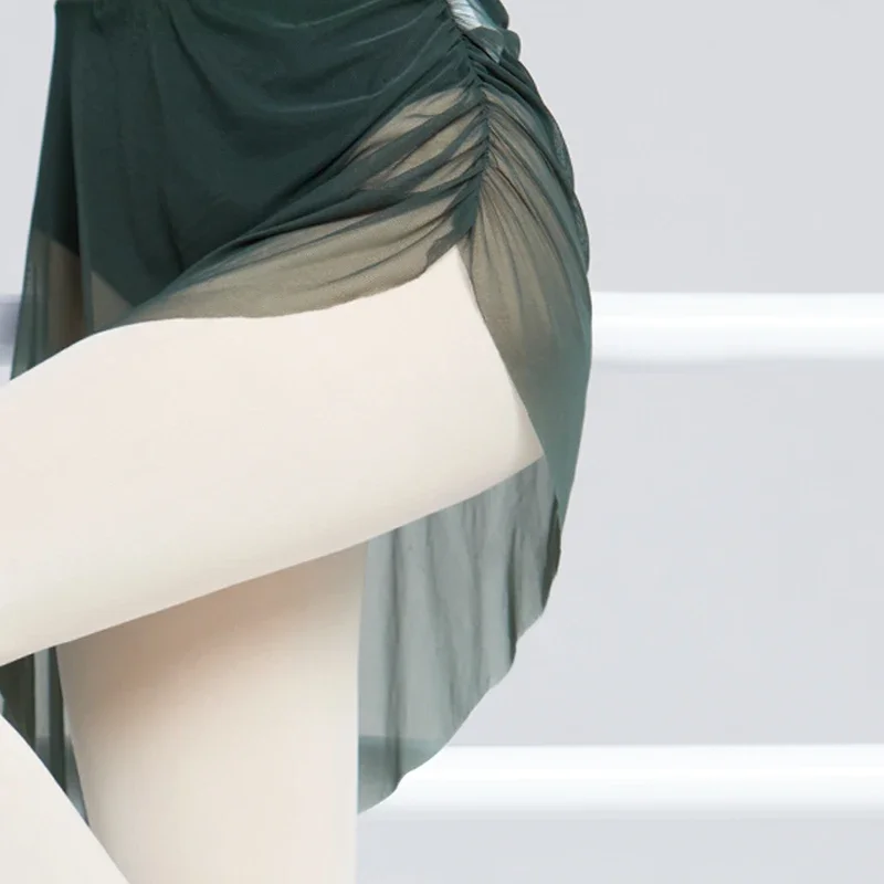 성인 발레 스커트 짧은 튤 댄스 연습 스커트 여성용 소프트 바디 쉐이핑 트레이닝 시험 의상