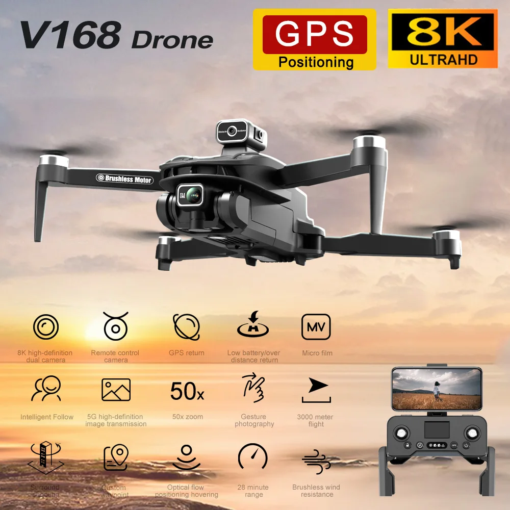 รีวิวและแนะนำ V168 PRO Drones GPS 8K สำหรับนักถ่ายภาพและนักบินโดรน