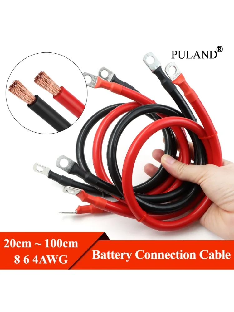 Kabel do inwertera akumulatorowego 8AWG 6AWG 4AWG, skręcany, z czystej miedzi, przewód do zasilania solarnego, UPS, połączenia samochodowego z końcówkami M8. — zdjęcie produktu 7