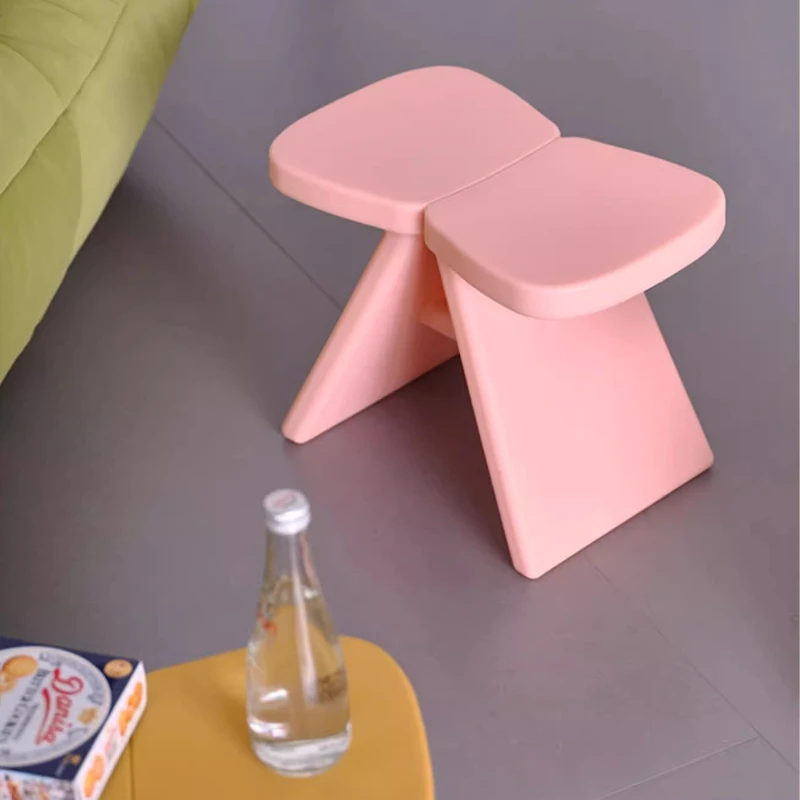 ‌Velvet Entry Bench Stool, Multi-Color Thick Step Seat, Plush Living Room Pouf, Sofa Footrest Ottoman for Cream Décor
