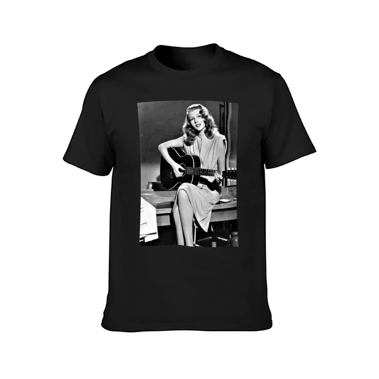 Rita Hayworth playing guitar in movie Gilda T-Shirt quick drying plus size tops t shirt for men