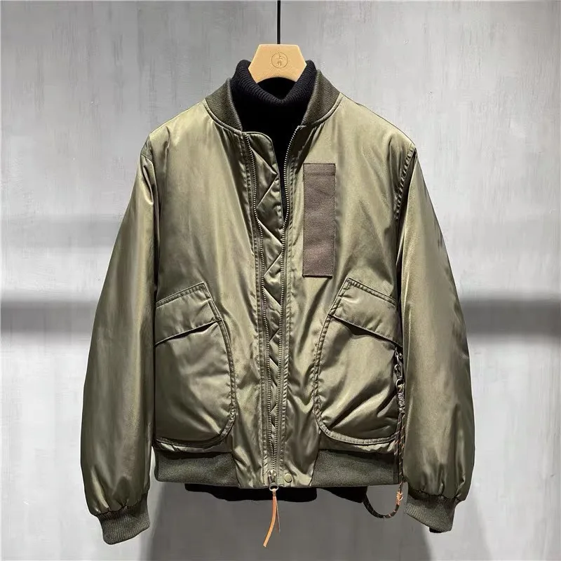 

Vintage Top Streetwear Hip Hop Military Coat Men Punk Bomber Flight Air Force Pilot Jacket Japanese School Knot Baseball Outwear