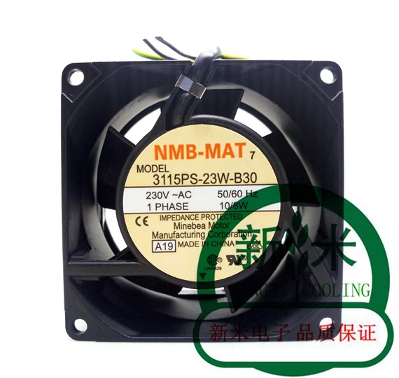 

NEW NMB-MAT NMB 3115PS-23W-B30 8038 230V 10/8W system enclosure aluminum AC cooling fan