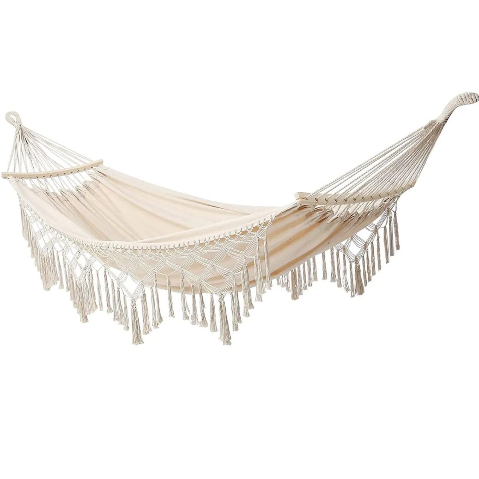 Camping Hammock Double Outdoor Portable Heavy Duty Rope Hammock for 2 Person with Carry Bag Garden Patio Backyard Travel Relax