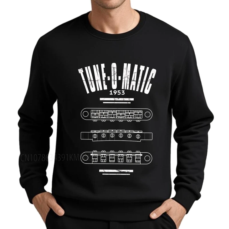 Unissex primavera masculino hoodies tune o matic 1953 guitarra ponte design treino o pescoço pulôver minimalista unisex hoodie