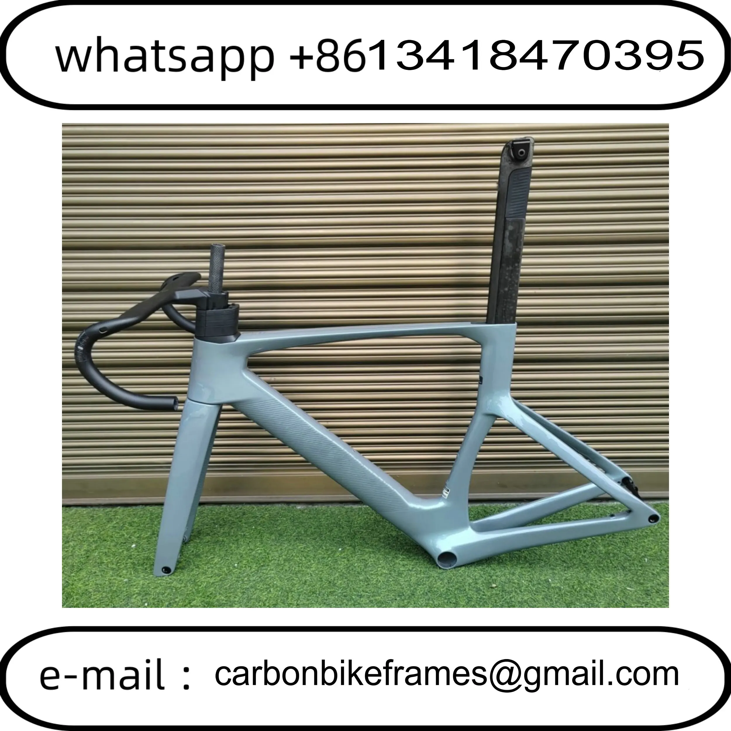 

Foil Rc Carbon Fiber Road Frameset+Handlebar BB86 T1000 Speed Bike Frame Disc Brake Racing Bicycle Frames Custom Logo DPD Grey