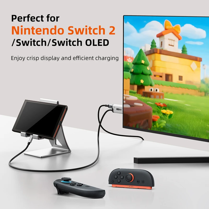 CABLETIME Type C to HDMI Cable 4K 60HZ for Nintendo Switch 2 1 OLED PD 100W for Laptop PS4/5 USB C to HDMI Cable Adapter Prefect