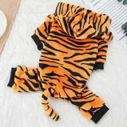 Coral Fleece Cosplay Costume for Pet Clothing for Small Dogs Puppy Cats Clothes Chihuahua Yorkshire Hoodie Coat Tiger Dinosaur