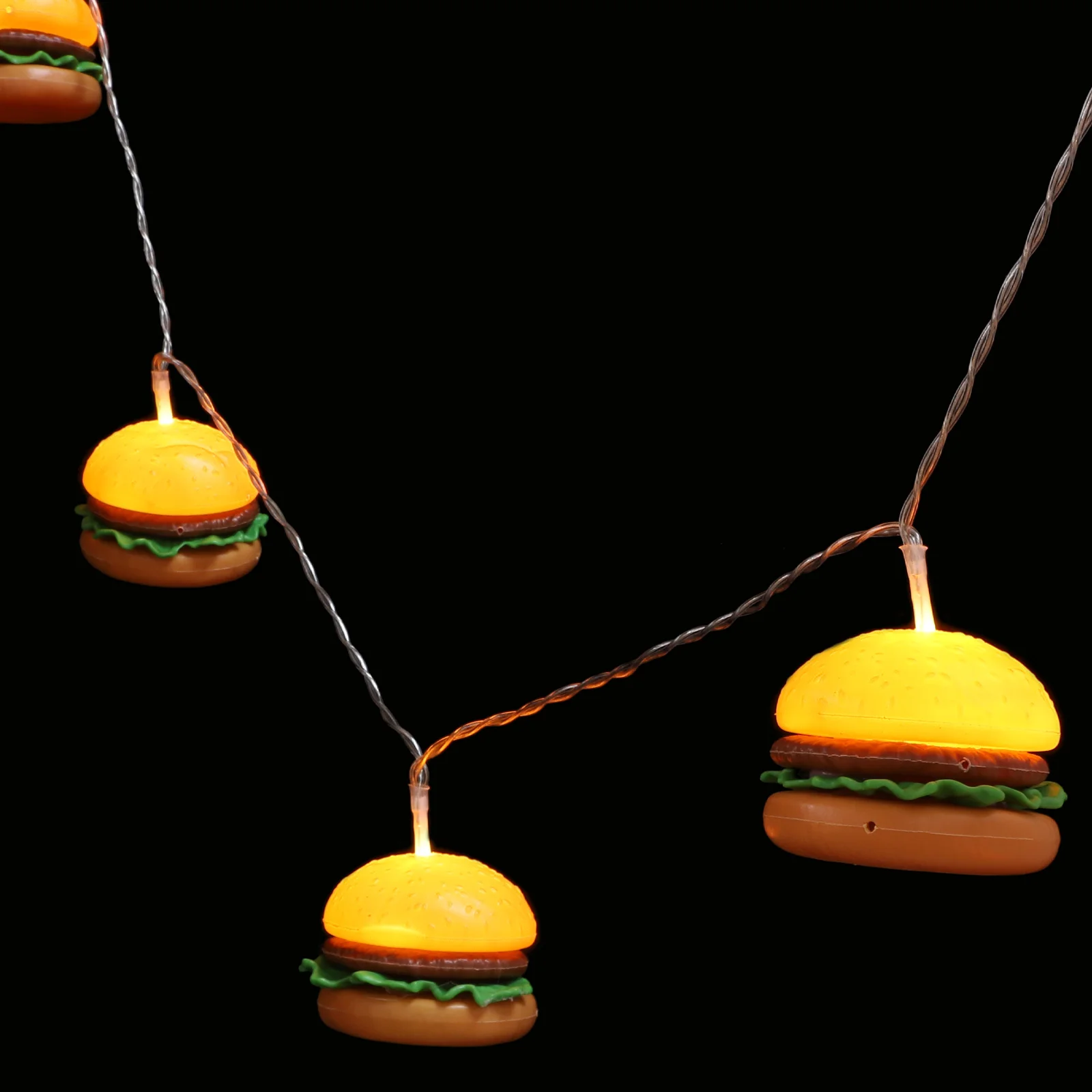 

1 set Burger String Lights LED Decorative Lighting for Indoor Party Christmas Warm White Glow Exquisite Holiday Festive