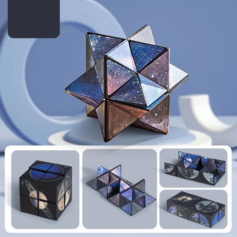 ของเล่นลูกบาศก์แม่เหล็ก3D ของเล่นมายากลแบบย้อนกลับได้ป้องกันความเครียด permainan Teka-teki พลิกด้วยมือของเล่นสำหรับเด็ก