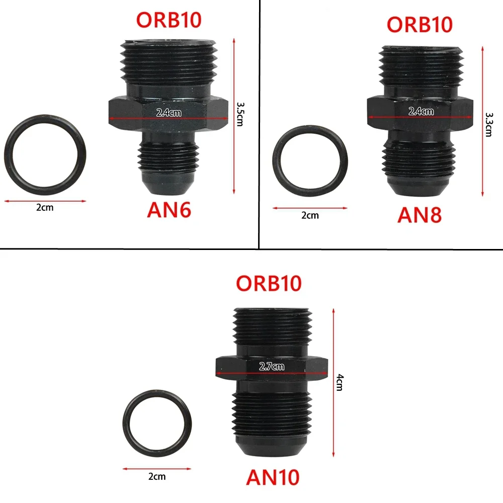 AN6 AN8 AN10 ORB Aluminum Male Flare Union Nitrous Oil Fuel Hose End Adapter Fitting Straight AN Male To AN Male Coupler