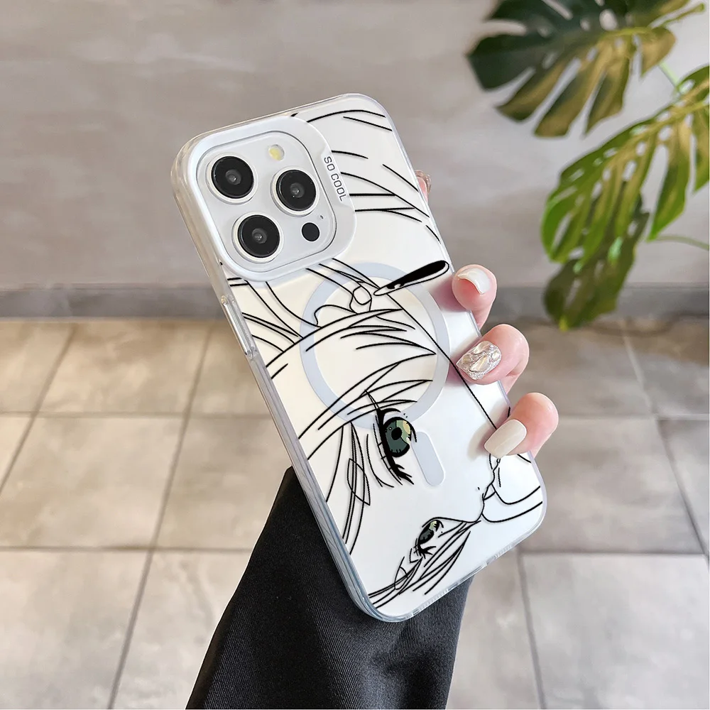 ญี่ปุ่นอะนิเมะการ์ตูน Frieren Magsafe แม่เหล็กสําหรับ iPhone 11 12 13 14 15 16 PRO MAX PLUS ชุบนุ่ม Anti Fall ปกหลัง