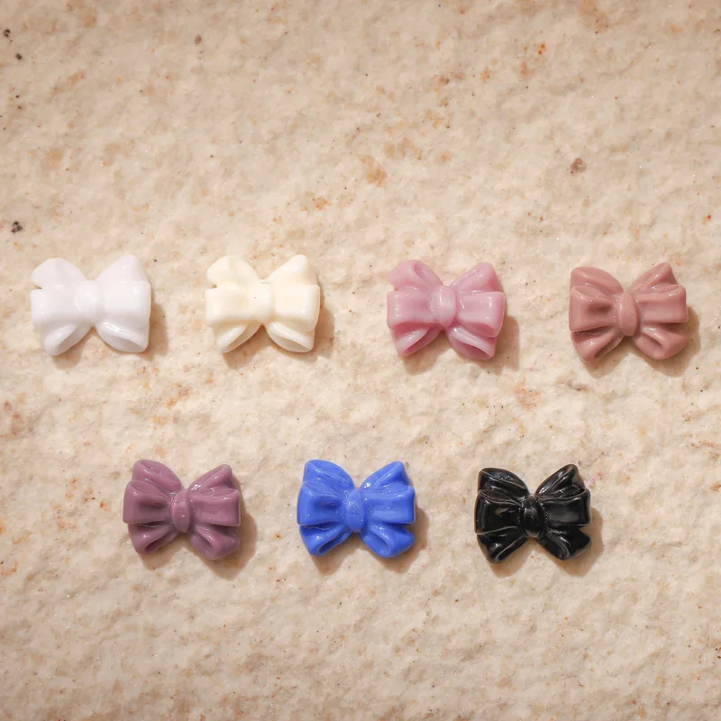 50PCS/Lot Versatile Solid Bowknot For Nail Art Decorations Designer Cute Manicure Decor Nails Bow Charms Accessories Supplies