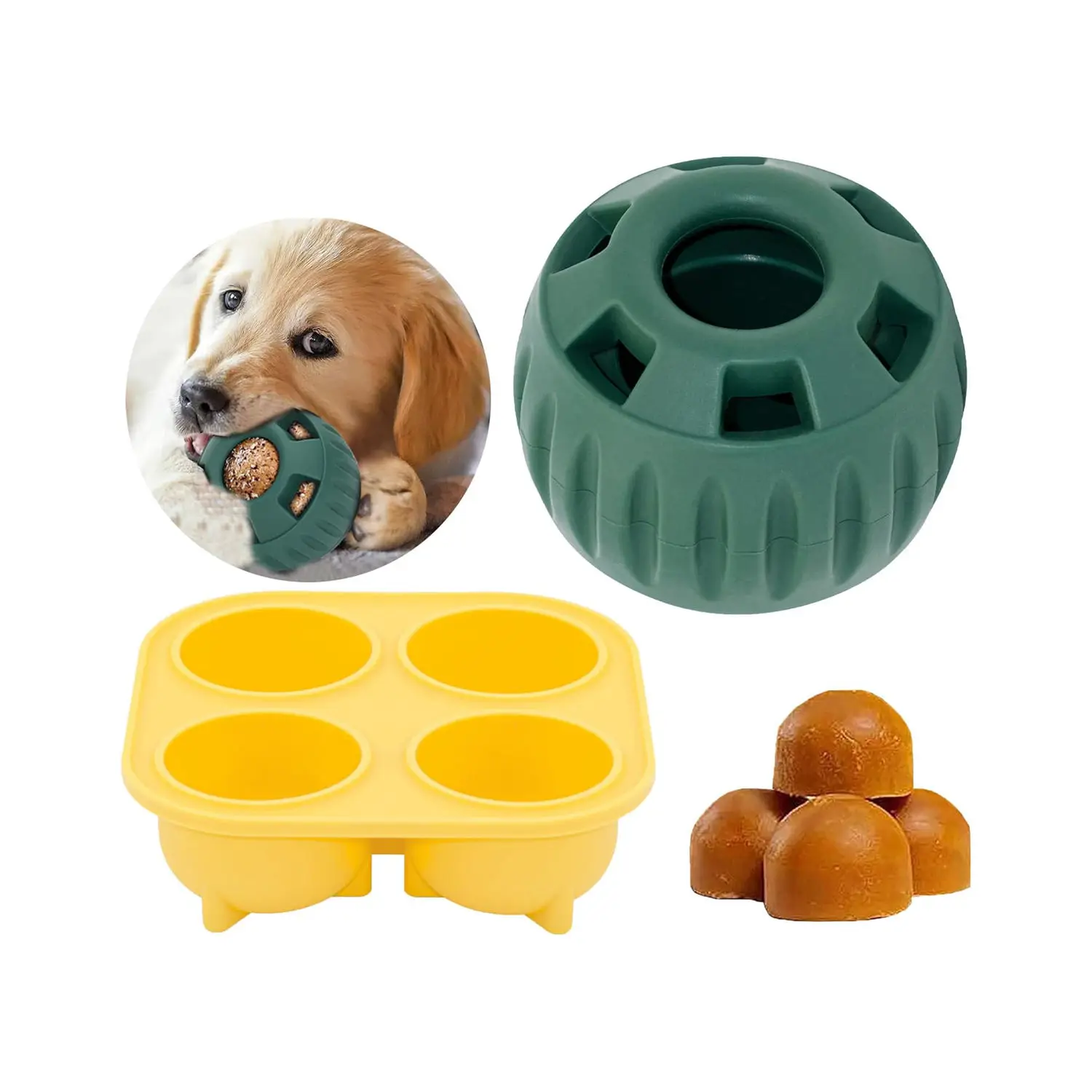 Interaktiver Leckball für Haustiere, Langlebiges Kauspielzeug zur Ablenkung Ihres Hundes, Sicher und Leicht zu Reinigen, Befüllbares Hundespielzeug