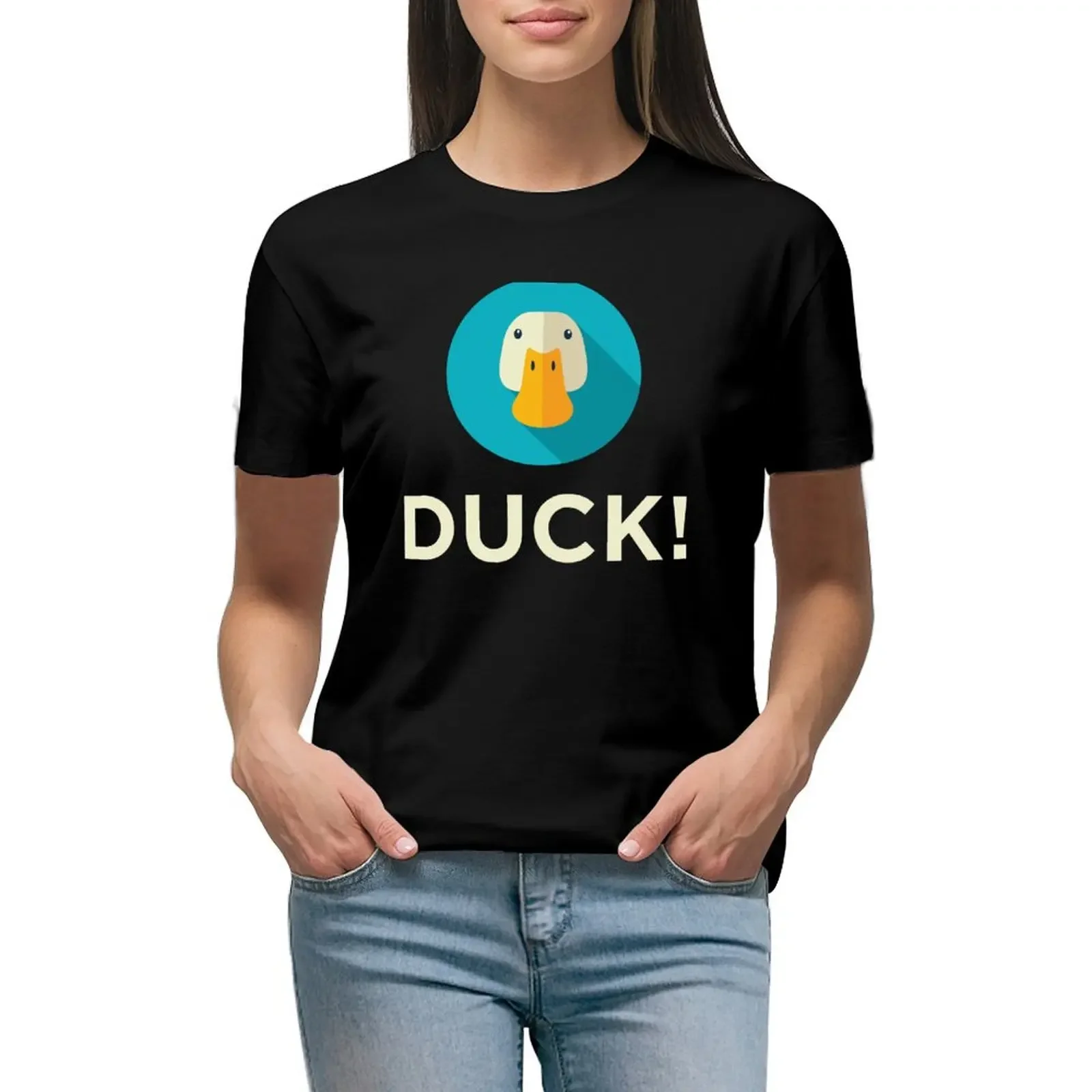 

DUCK! - the popular combat robot - now has fabulous merch. T-Shirt graphics korean fashion plus sizes Women's t-shirt