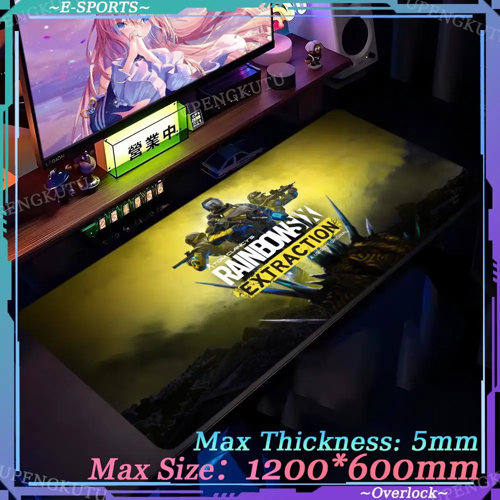 Game T_Tom Clancys Rainbow Six E_Extraction XXL Mouse Pad Oversized Anime Keyboard Pad Cute Desktop Accessories Rubber Table Mat