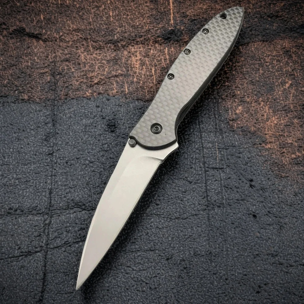 

Тактический охотничий складной нож KS 1660, стальное лезвие 8Cr13MoV с ручкой из углеродного волокна, инструмент для повседневной переноски на открытом воздухе, для рыбалки, кемпинга