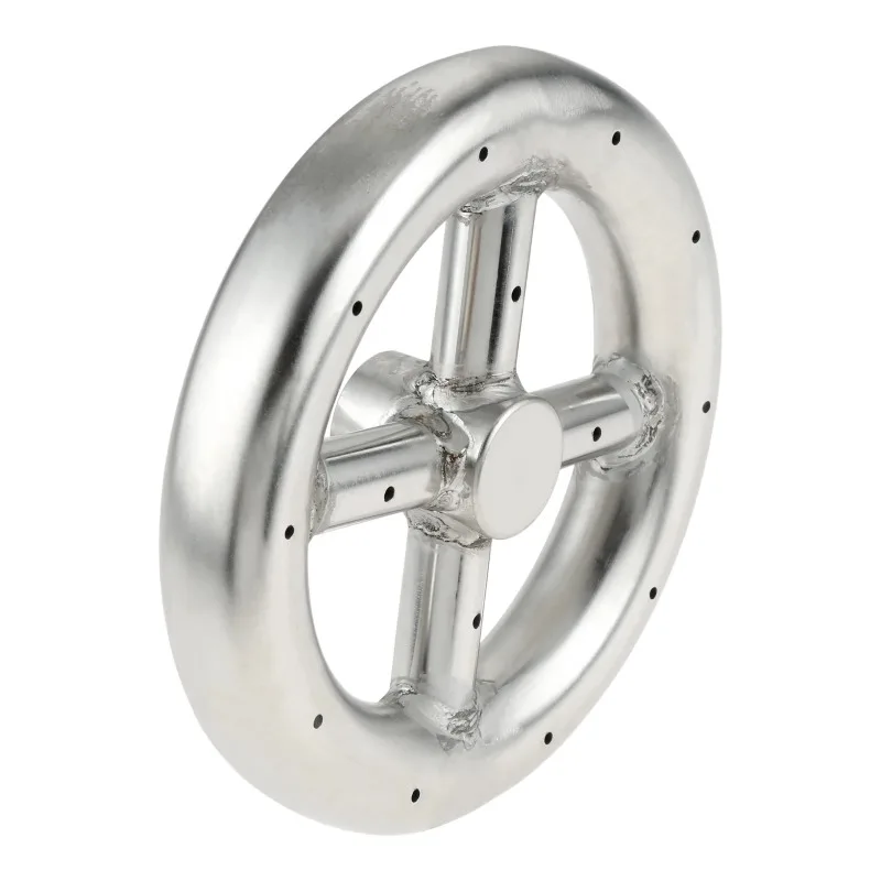6 Inch Round 304 Series Stainless Steel Fire Pit Burner Ring for Outdoor Fire Pit, Natural Gas & Propane Fireplace BTU 88000 Max