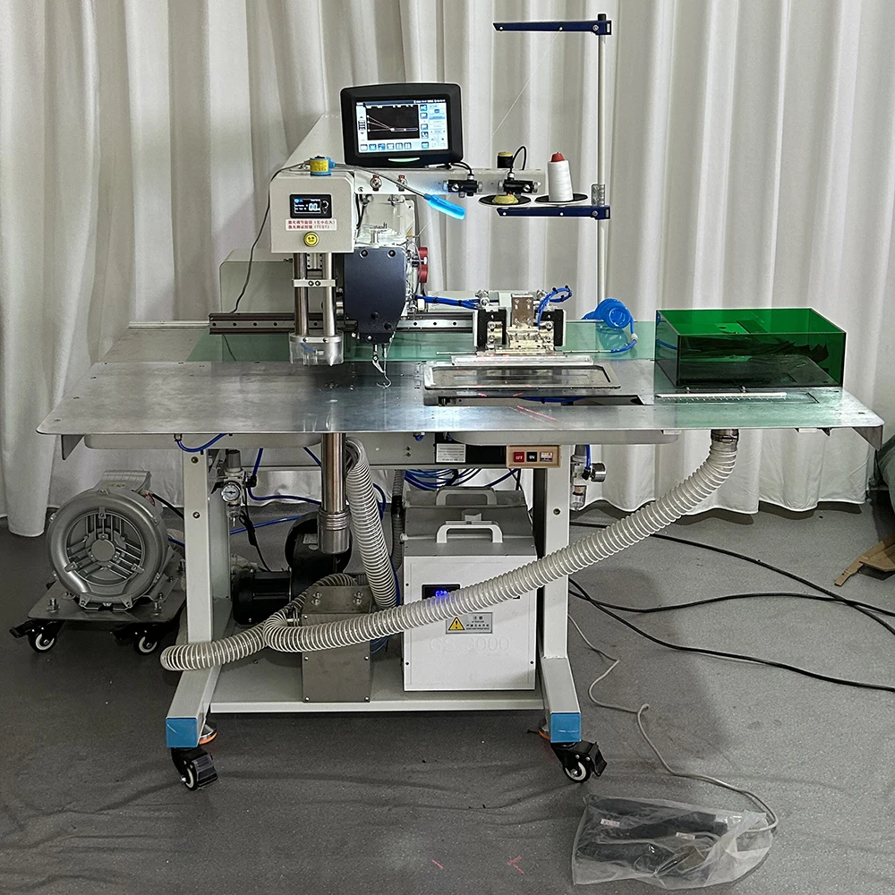 Industrial Programmable Flat-Bed Single Needle Lockstitch Sewing Machine Automatic Pocket Welting & Setting System For Apparel