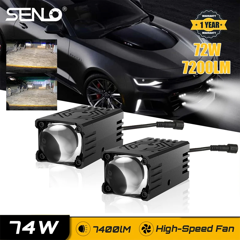 74W SENLO Mini P1 Mini LED Driving Lights Ultra Thin Motorcycle Spotlight Lights Led Projector Lens Auxiliary Headlight 9-24V
